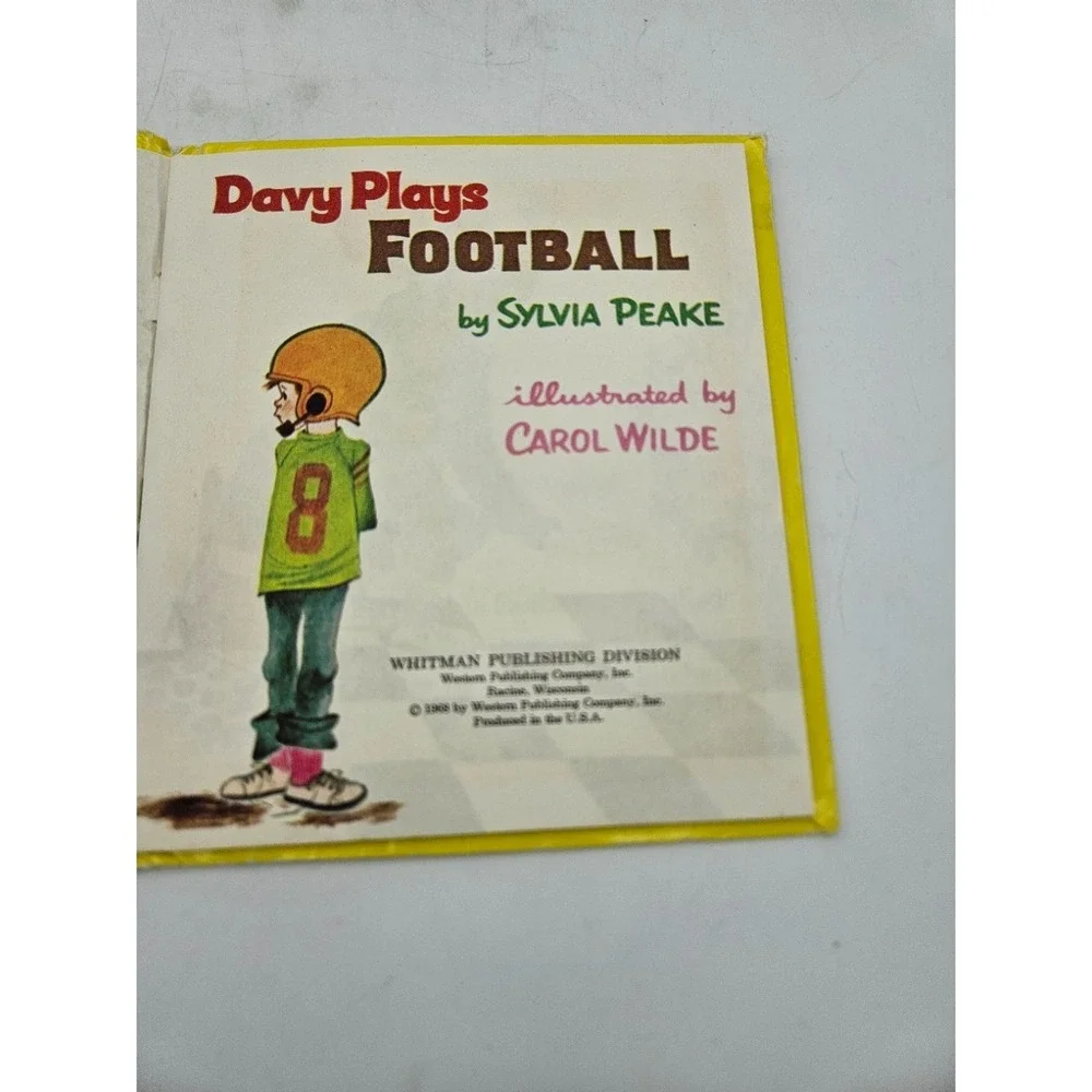 Vintage 1968 Davy Plays Football Sylvia Peake Whitman Tell-A-Tale Hardcover